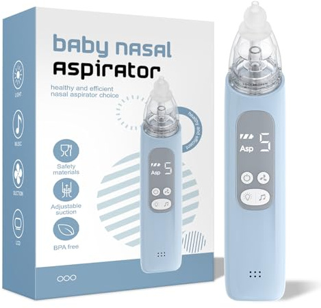 X-Bosak Nasal Aspirator for Baby, Electric Nose Sucker for Baby, Snot Sucker with 5 Levels Suction, Soothing Light & Nursery Rhymes