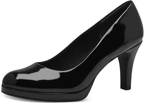 Tamaris Damen Pumps Stilettoabsatz Vegan; Black PATENT, EU 40