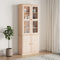 Vitrinenschrank, schuhschrank Holz Buffetschrank Landhausstil Regalschrank mit Türen Waschbeckenunterschrank mit Füßen Geeignet für Badezimmer Wohnzimmer Balkon ALTA 77x35x186,5 cm Massivholz Kiefer