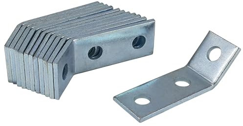 ZANURA 45 Degrees 3 Hole Open Angle Bracket Metal Corner Brace Framing Connector Fitting Fit for 1/2 Bolt in 1-5/8 Strut Channel, 12 Pack