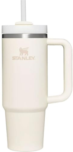Stanley H2.0 Vacuum Quencher, 0.88 L (0.88 L), Cream, 2.0, Cold Insulation, Durable, Straw Water Bottle, Summer, Outdoors, Dishwasher Safe