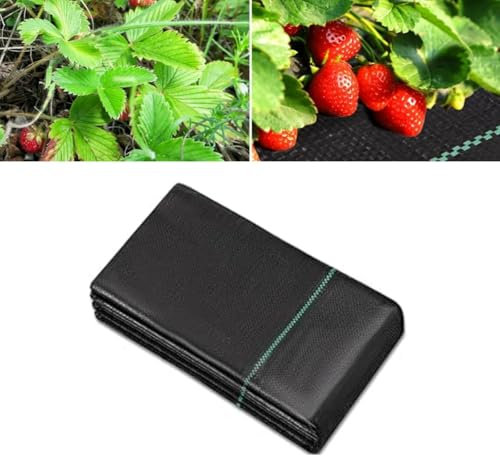 Weed Control Membrane, 1m x 10m Garden Weed Membrane Heavy Duty Landscape Weed Control Fabric, Ground Cover Membrane, Weed Suppressant Membrane for Patios, Garden, Flower beds, Landscaping, Pond