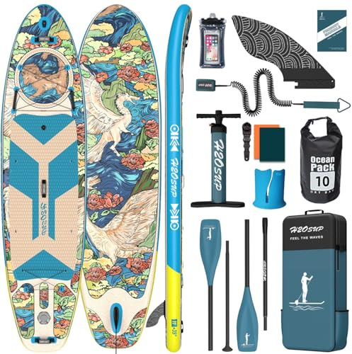 H2OSUP Tabla Paddle Surf Hinchable - Paddle Surf Hinchable para 2+1 Personas/Familia con Accesorios,Stand Up Paddleboard para Adultos & Todos los Niveles