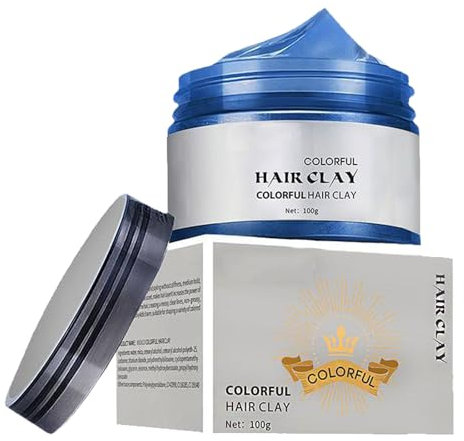 Coloration temporaire pour cheveux bleue, crème de coiffure, lavable, non grasse, crème coiffante temporaire, cire coiffante pour les fêtes