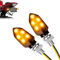 LOPHE 2PCS Universal Motorbike Indicators, 5LED Mini Waterproof Motorcycle Indicators, 12V Amber Turn Signal Lights for Motorcycle Scooter Quad Cruiser Off Road