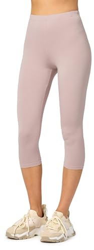 Merry Style Damen Leggings 3/4 Capri Leggings aus Viskose MS10-144 (Caffelatte, XXL)