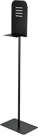 WENKO Desinfektions-Ständer, universelle Halterung mit Standfuß für Desinfektionsmittel-Spender zur Wandmontage, Desinfektionssäule aus rostfreiem Edelstahl schwarz lackiert, 40 x 150 x 27 cm