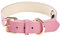 Real Leather Dog Collar for Puppy, Small, Medium and Large Breed Dogs, Soft Padded Dog Collars(S,Pink)