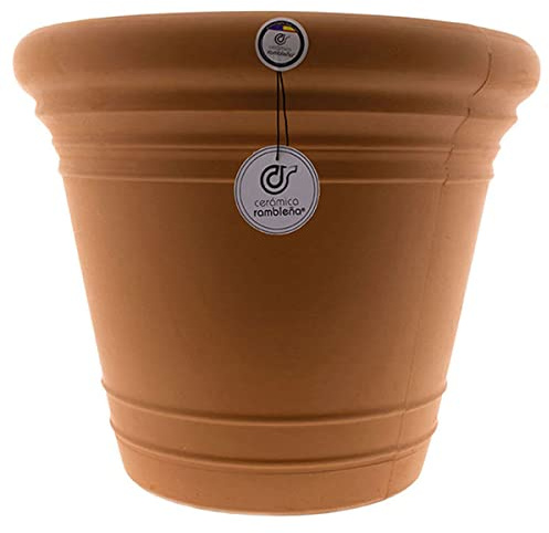 CERÁMICA RAMBLEÑA | Maceta Grande Original Exterior - Barro Rojo Rambleña - Terracota | 60x60x50 cm