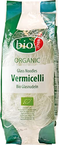 BIOASIA Bio Fideos de cristal, fideos largos de cristal hechos con almidón de guisante bio , naturalmente veganos y sin gluten, 1 x 100 g
