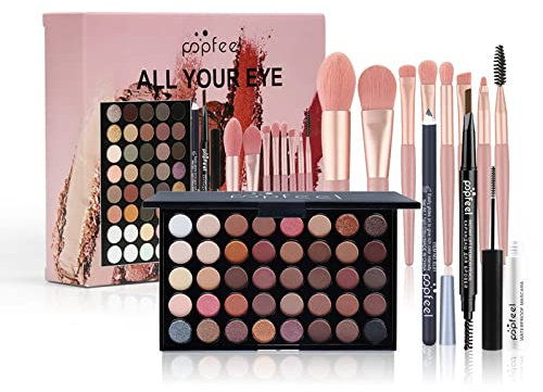 RoseFlower Kit de maquillaje profesional, kit de paleta de sombras de ojos de 40 colores, conjunto de maquillaje de ojos de viaje todo en uno para mujeres y niñas #2