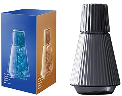 MISNODE Caraffa da comodino in stile nordico, caraffa in vetro resistente al calore, caraffa per acqua e vetro, pratica caraffa in vetro resistente, per camera da letto, cucina, bagno