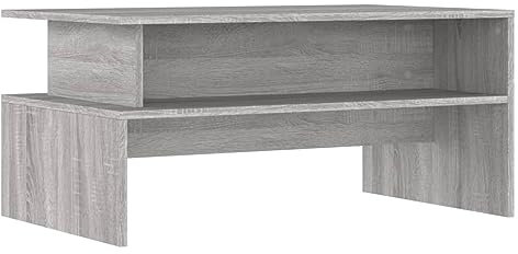 vidaXL Grey Sonoma Coffee Table - Modern Style Living Room Furniture - Engineered Wood - Spacious Storage Space - Sturdy Sofa Table