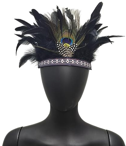 Bandeau De Plumes, Plume Coiffe Couronne Coiffe Plume Garniture Couronne Plume Garniture Couture Artisanat Couronne Paon Fascinator Bandeaux Décoratifs Pour Costume De Fête Halloween Bandeau