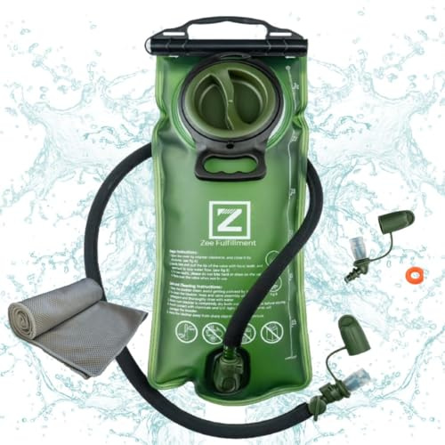 Zee Best Hygienic Hydration Bladder, (3L) Hygienic Features: Easy-to Clean, Dual Wide Openings, Multiple Mouthpieces w/ Quick-Connect, BPA-Free, Leakproof - Hiking, Cycling, Skiing or Camping (3.0L)