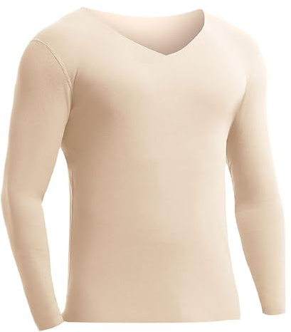 Camiseta térmica para hombre, camiseta de manga larga de compresión, camiseta funcional transpirable, camiseta térmica interior para hombres, camiseta deportiva para correr, fitness, gimnasio, beige