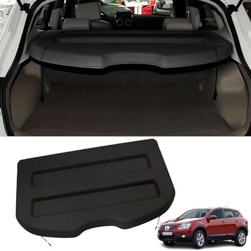 KORSE Auto Laderaumabdeckung FüR Nissan Qashqai 2007-2015, Einziehbare wasserdichte Hintere Kofferraumabdeckung Security Schutz Rollo