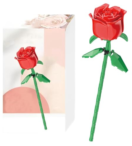 DWFEYOI Rose Set di Fiori Finti Compatibile con Bouquet di Fiori Artificiali, Regalo di San Valentino per Lei o Lui, Decorazione per Casa, Accessori Camera da Letto per Bambine e Bambini da 8 Anni