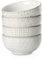 MALACASA Cereal Bowls Set of 4, 30 OZ/900 ML Ceramic Soup Bowl for Kitchen, Stoneware Bowls Set of 4, with 4 Unique Embossed Patterns, Chip, Fruits, Salad, Noodle, Ramen - 6 Inch, Series Lydia