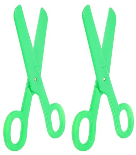 FRCOLOR Tijeras Grandes de Plástico para Disfraz de Payaso, Accesorio de Maquillaje y Fiesta, Modelo Portátil Realista para Carnaval y Actuaciones en Escenario, Pack de 2 Unidades