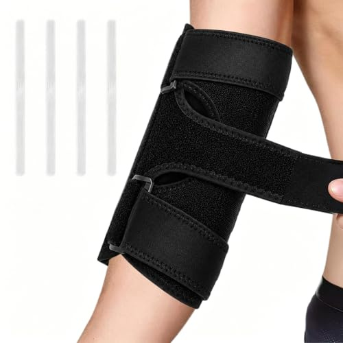 Hounyou 2 Pcs Men Women Elbow Splint, Adjustable Elbow Brace for Ulnar Nerve Support, Arm Splint with Fibreglass Strips for Night Use