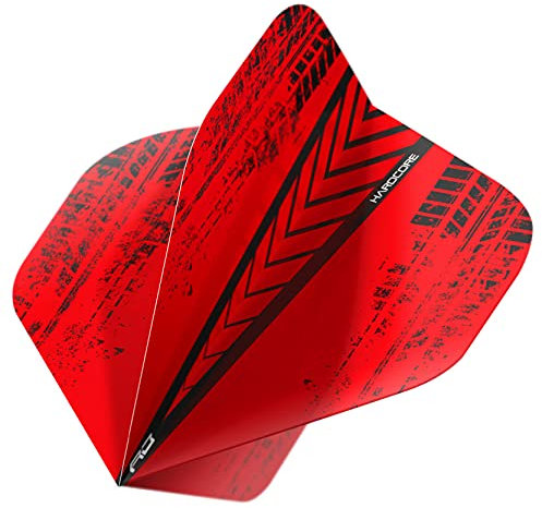 RED DRAGON Hardcore Radical Rot Extra Dicke Standard Dart Flights - 4 Sätze pro Packung (12 Flights insgesamt)