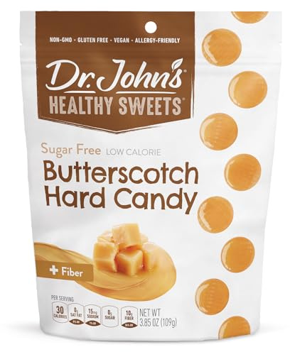 Dr. John's Healthy Sweets Sugar Free Hard Candies Butterscotch 3.85 Ounce