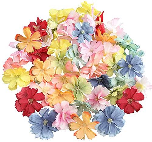 Yafe 50 pcs Artificial Flower Heads, 4.5cm Artificial Silk Flowers Handmade Flower Decor for Wedding Party Home Garden Marriage Car Shoes Hats Corsage Accessory Scrapbooking Accessories