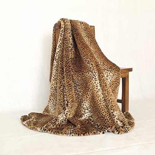 Fuskpäls Lyxig filt konstgjord leopardfilt imitation räv dekorativ filt säng soffa filt mjuka och fluffiga filtar PV ner filt säng fot vinterfilt överkast 80 × 150 cm