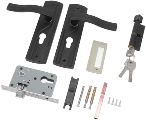 Türschloss-Set für Schlafzimmer, Türschloss, schwarz, Universalgriff, verdickter Griff, für Wohnzimmer