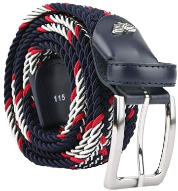 Armata di mare Cintura Elastica Intrecciata, Uomo Donna, Con Inserti in Vera Pelle, Scatola Regalo