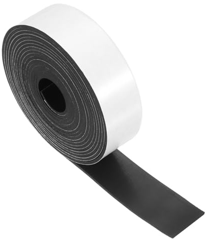 sourcing map Adhesive Neoprene Rubber Strips Sheet 1 Inch x 120 Inch x 1/16 Inch Thick White Rubber Weather Stripping for DIY Seal Pads Sound-Proofing Pack of 1