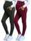 Bearsland Women Maternity Legging with Pocket Over Bump Pregnancy Soft Belly Support Yoga Pants, Army Green & Red, M