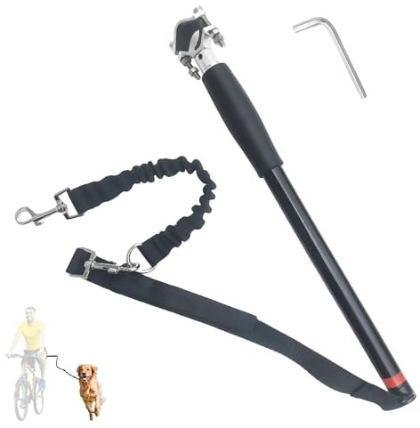 WIYETY Fahrrad Hundeleine: Einziehbare Hundeleine Übungsleine, Hände Frei Fahrrad-Hundeleine, mit Einem Inbusschlüssel und Einer Gummidichtung, Trainingsleine für Training, Radfahren und Outdoor