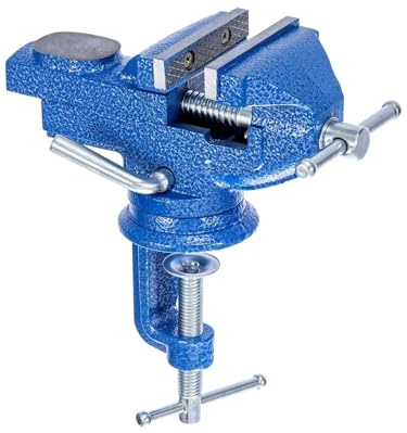 CROWNSHOP Bench Vice 360° Swivel Base Vices forWorkbench Portable Universal Workshop Clamp Adjustable Mini Table Bench Vice Clamp for Workshop Factory (70mm)