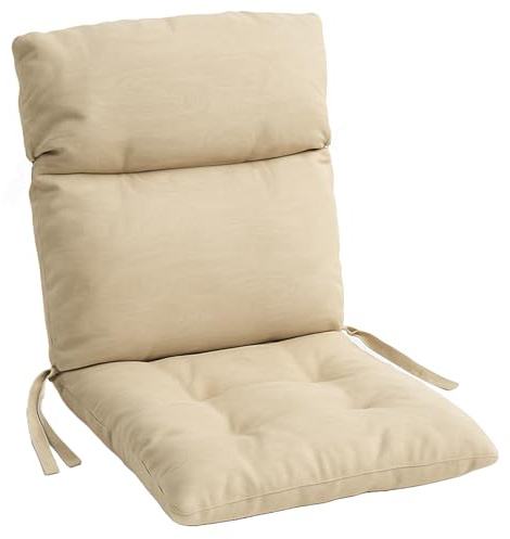 HAND Cuscino con Schienale per Sedia 78x38 cm - Cuscini Sedie Interno ed Esterno, Morbida Imbottitura, Per Giardino o Casa - Made in Italy (Ecrù, Singola 78x38 cm)