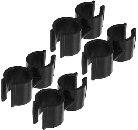 FIXOSHEE 4 Piezas Conjunto Abrazaderas Plásticas Doble Puerto Conector para Tubos Clip Enlace Estantes Supermercado y Accesorios Organización Herramientas Limpieza