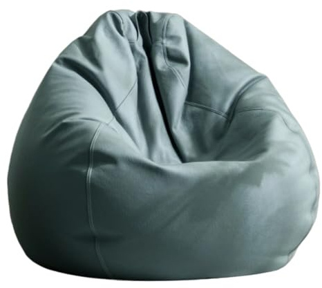 QWWQYDY sittsäck överdrag stor konstläder sittsäck skydd utan fyllmedel utomhus sittsäck chaise lounger puff salong spel film säck puff (dammgrön, D2,3 fot cover barn)