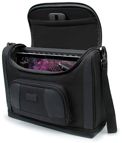 USA Gear Borsa a Tracolla Piccola per Microsoft Surface Pro 12 (2025), 11a Generazione/10/9/8/7 - Borsa a Tracolla da Viaggio per Tablet Adatta ad Accessori, Caricabatterie, Tastiera, Mouse (Nero)