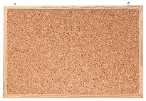 FRANKEN Kork-Memoboard, 80 x 60 cm, pinnbar, mit Holzrahmen, Notiztafel zur Wandbefestigung, braun, CC-KT6080