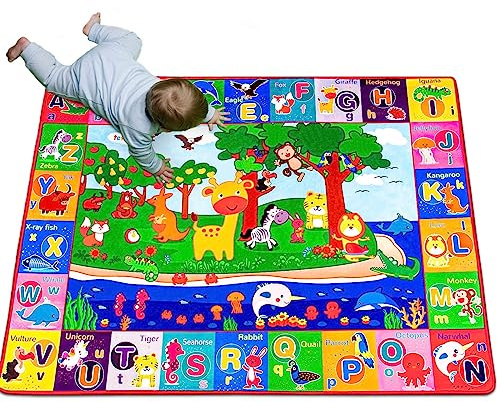 teytoy Baby Cotton Play Mat, Crawling Mat for Floor Mat Large Super Soft, Extra Thick (0.6cm), Plush Surface Foldable Non-Slip Non-Toxic