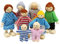 Wagoog Puppenhaus Puppenfamilie Set, Holz 8 Personen Figuren Puppen Spielset für Puppenhaus Zubehör Mädchen Kinder Kinder Spielzeug Geschenk