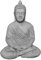 gartendekoparadies.de Buddha Statue, Steinfigur, H. 79 cm, 100 kg, Grau, frostsicher aus Steinguss für Außenbereich