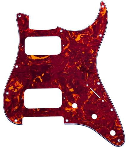 Musiclily Pro 11 Löcher Round Corner HH Strat Pickguard 2 Humbuckers Schlagbrett für American/Mexican Fender Standard Stratocaster E-Gitarre, 4-lagig Vintage Tortoise