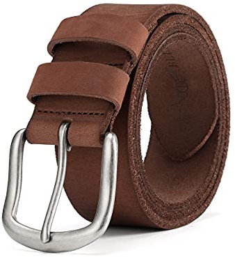 BELTER Men's Belts 100% Full Grain Leather Belts for Men Belts Leather Cowboy Jeans Belt for Work,Casual Wear (34-36 Waist, Brown)