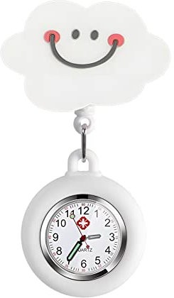 Begonia Krankenschwester Uhr Süß Krankenschwesteruhr Tragbar Einziehbar Taschenuhr mit Leuchtend PflegeuhrSilikon Hängeuhr für Krankenschwester Mädchen