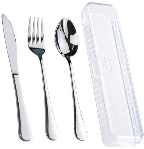 Travel Utensils With Case, Stainless Steel Reusable Portable Utensils Set With Case, Lengnoyp Travel Silverware Set