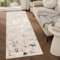 TAPISO Crystal Läufer Teppich Glänzend Grau Gold Creme Marmoreffekt Abstrakt Wohnzimmer Schlafzimmer Flur Korridor Modern Design ÖKO-TEX 100 x 100 cm