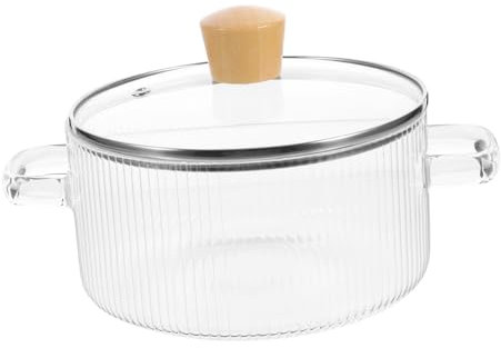 GRADENEVE Pentola Trasparente in Vetro Con Coperchio Pentola Per Zuppe e Stufati Per Pasta e Verdure Facile Da Pulire e Mantenere Design Ergonomico Per Cucina