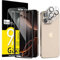 NEW'C 2 x Protector Pantalla para iPhone 16 Pro Max (6,9 Pulgadas) y 2 x Protector Pantalla Protector de Lente de Cámara-Cristal Templado - Ultra Resistente- Herramienta de instalación fácil incluida